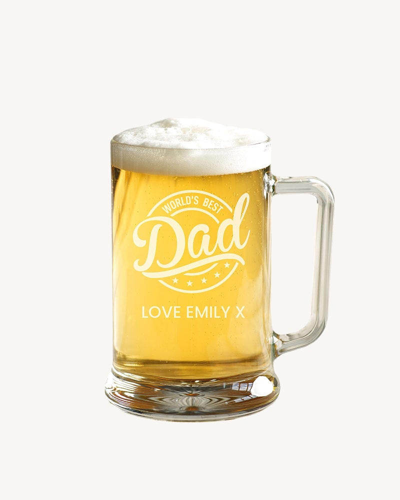 Loveabode Colour Personalised Fathers Day Traditional Shape Beer Tankard, £20