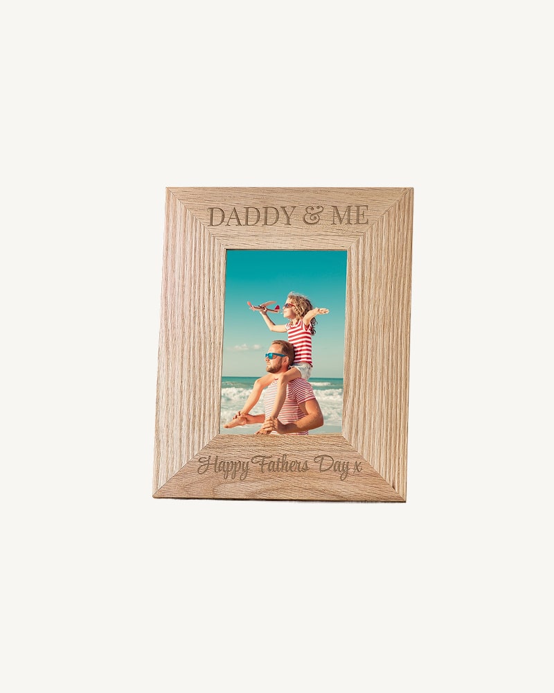 Personalised Daddy & Me Engraved Oak Photo Frame by Loveabode, £20