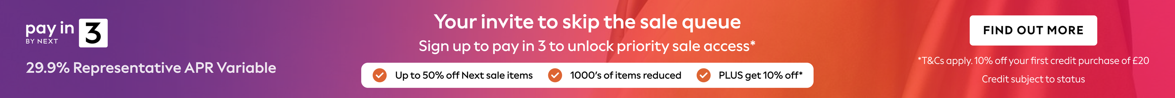 Sign up to pay in 3 to unlock priority sale access