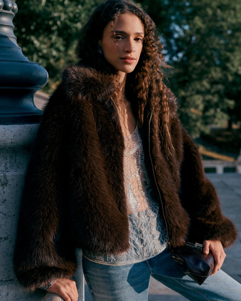 Faux Fur Chocolate Brown Jacket