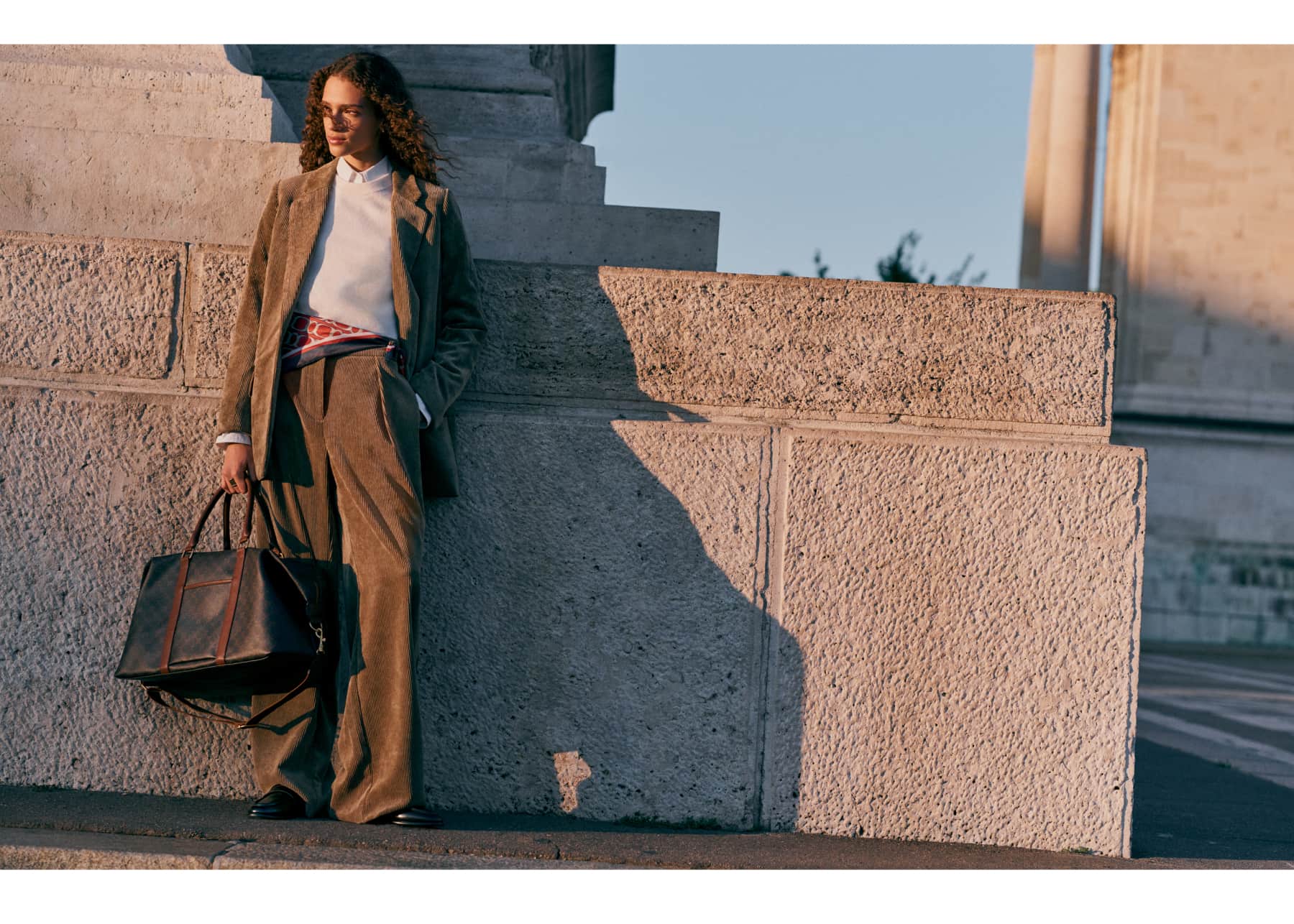 Cord Single Breasted Blazer and Cord Wide Leg Trousers