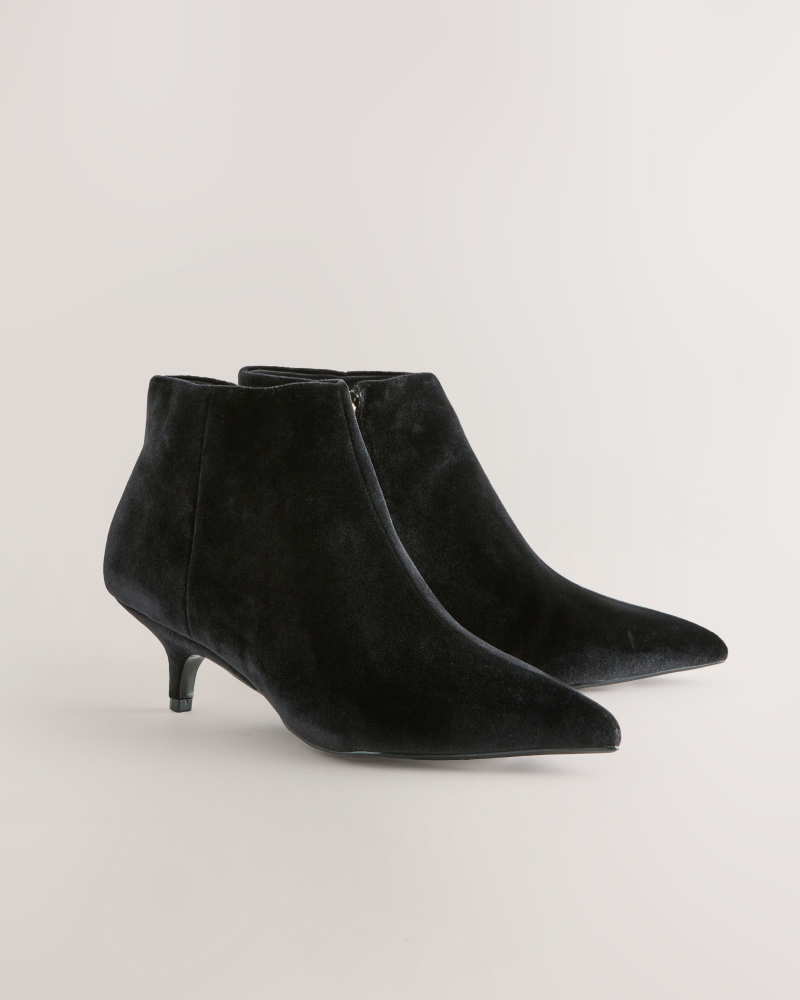 Black Velvet Ankle Boots