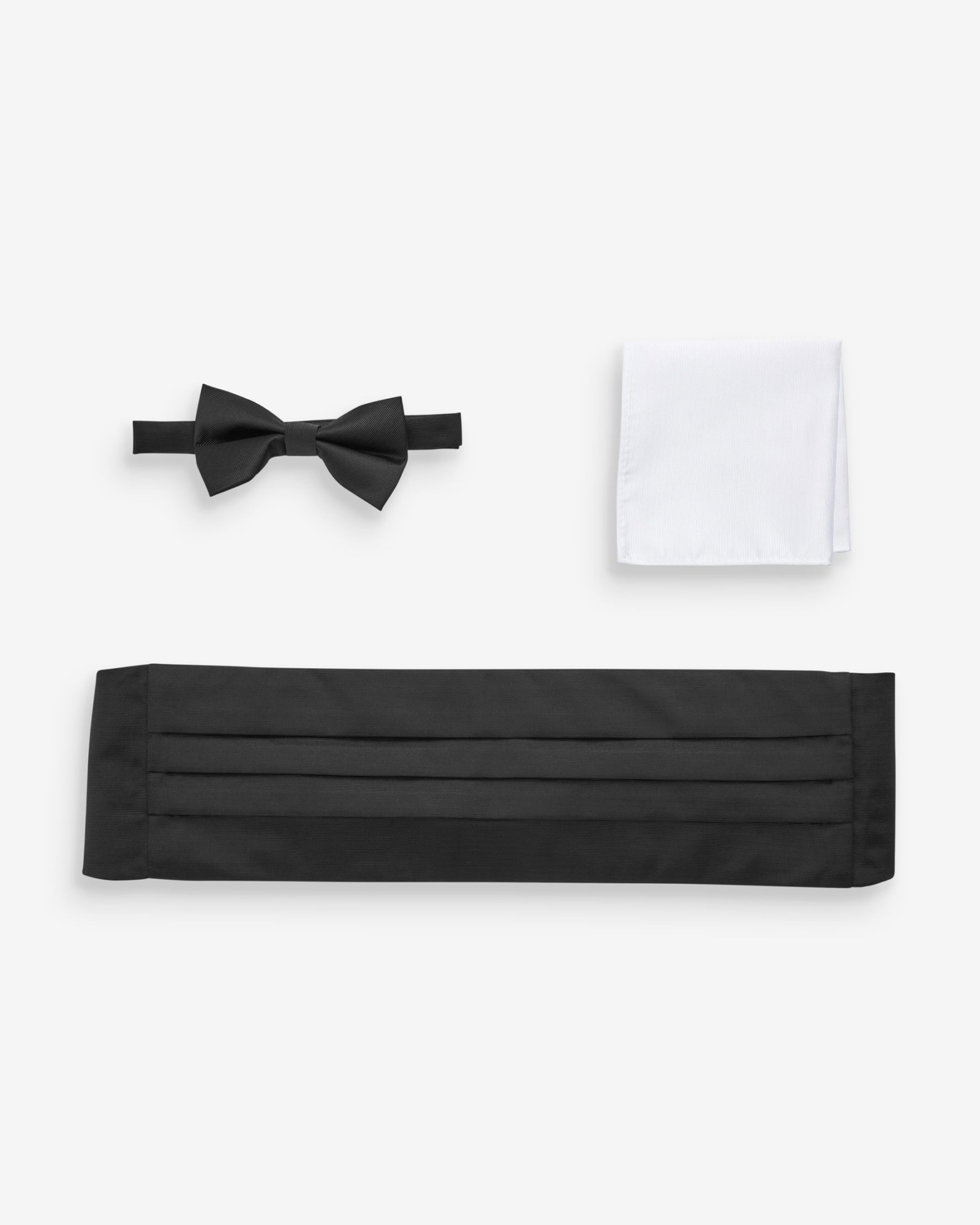 Black Cummerbund And Bow Tie Set