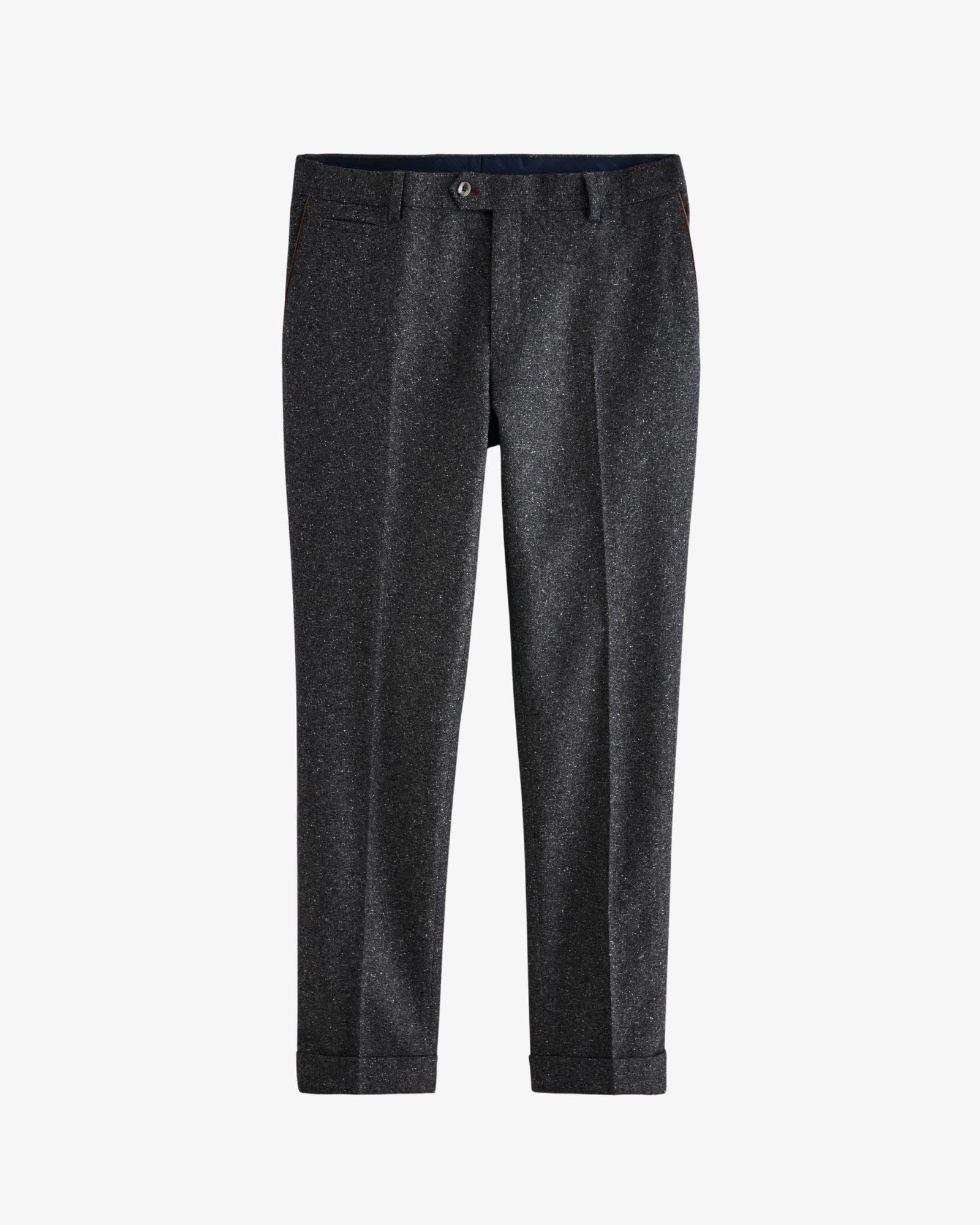 Regular Fit Wool Blend Trimmed Suit Trousers