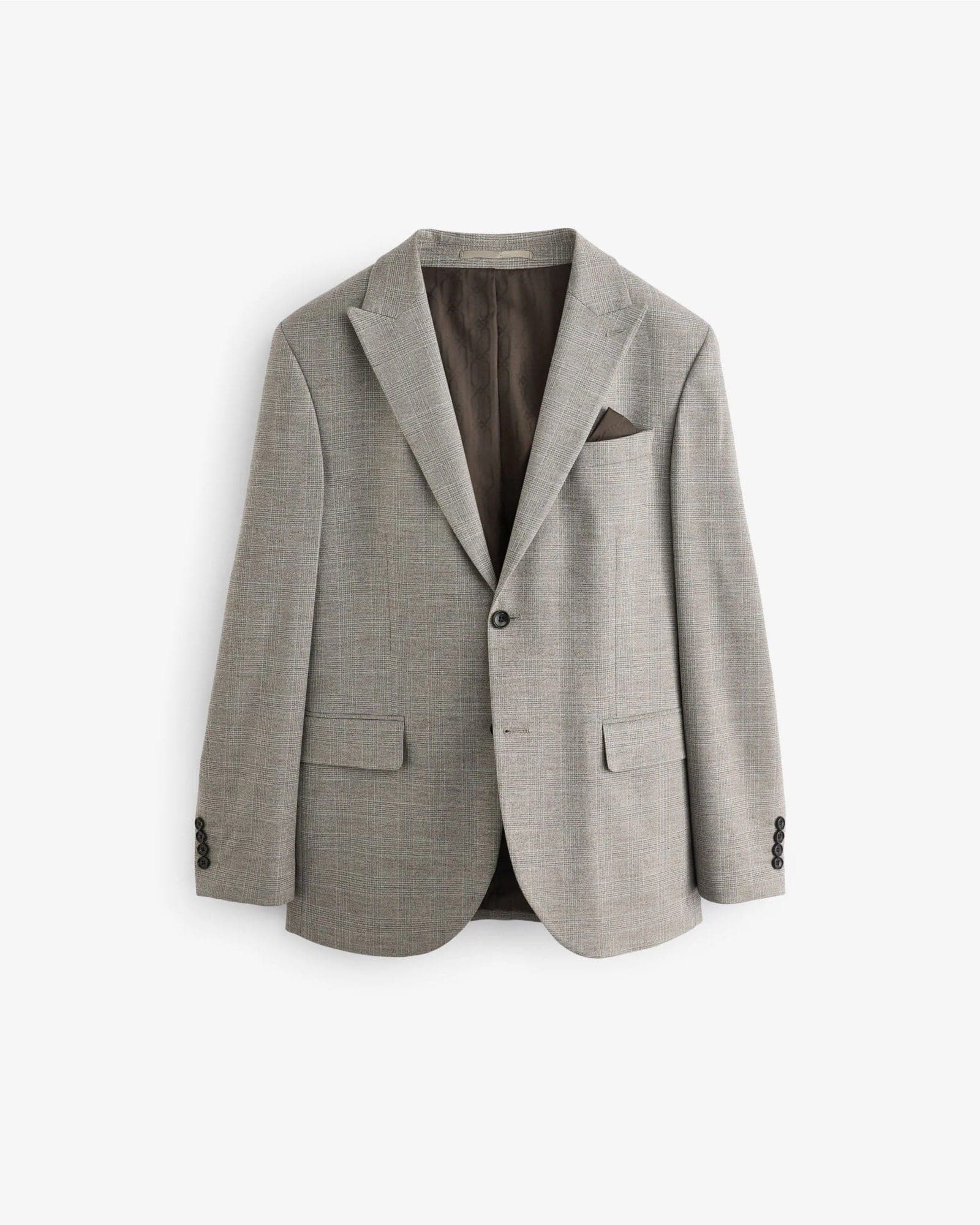 Neutral Slim Fit Check Suit Jacket