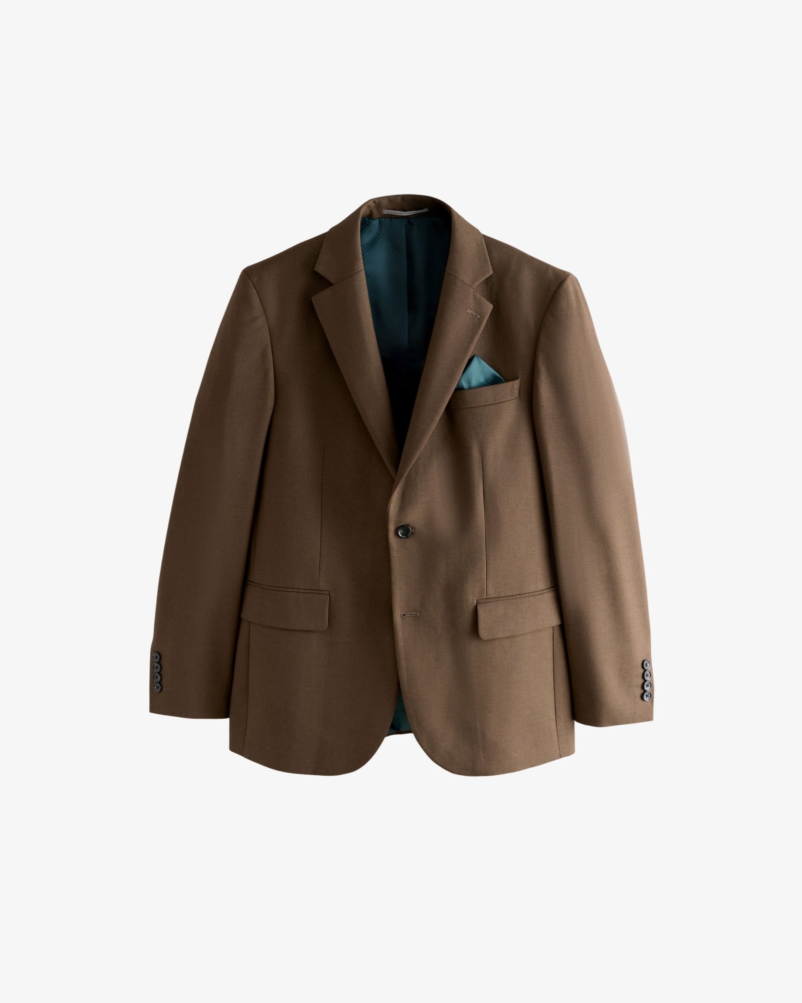 Brown Slim Fit Flannel Suit Jacket