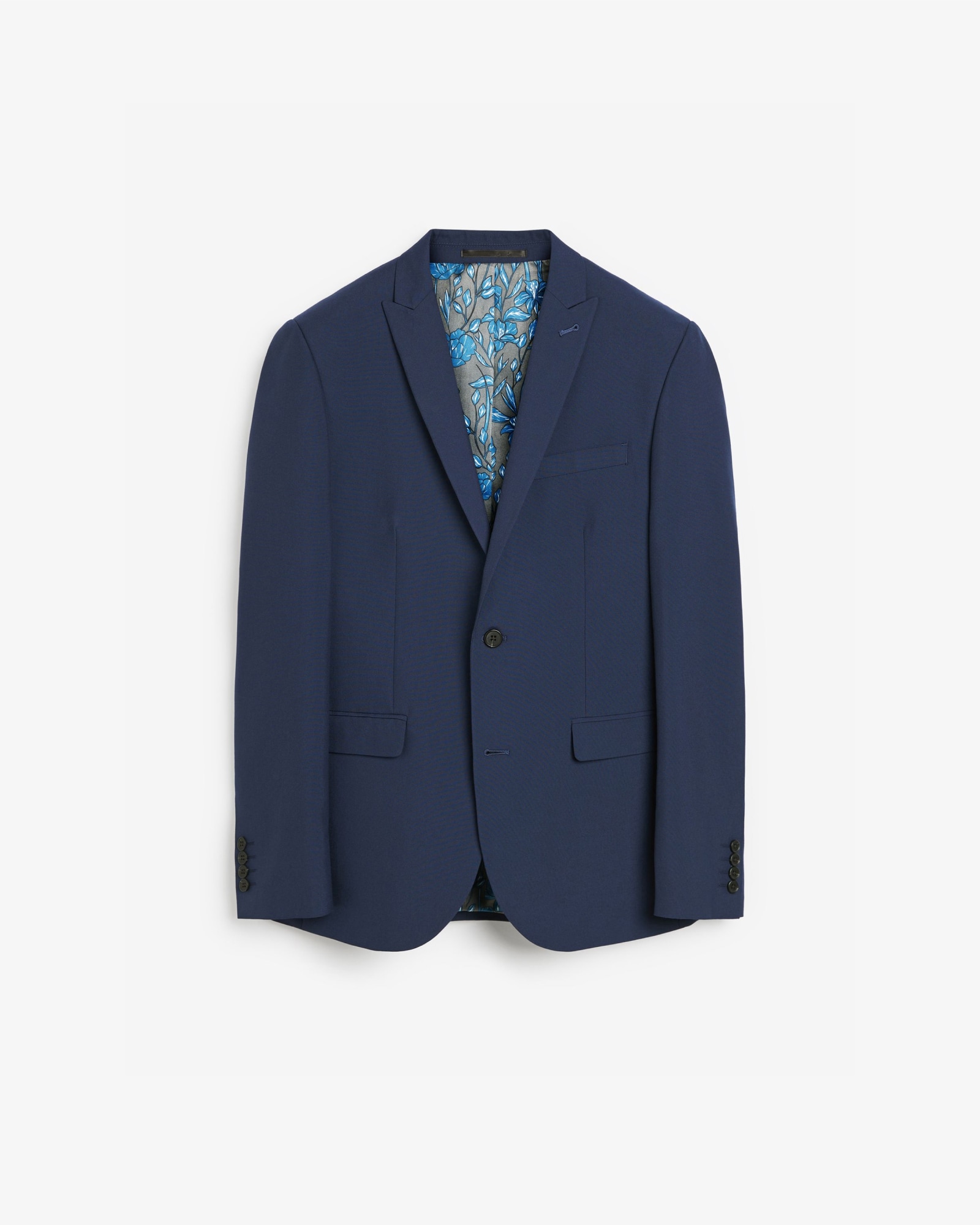 Bright Blue Slim Fit Two Button Suit Jacket