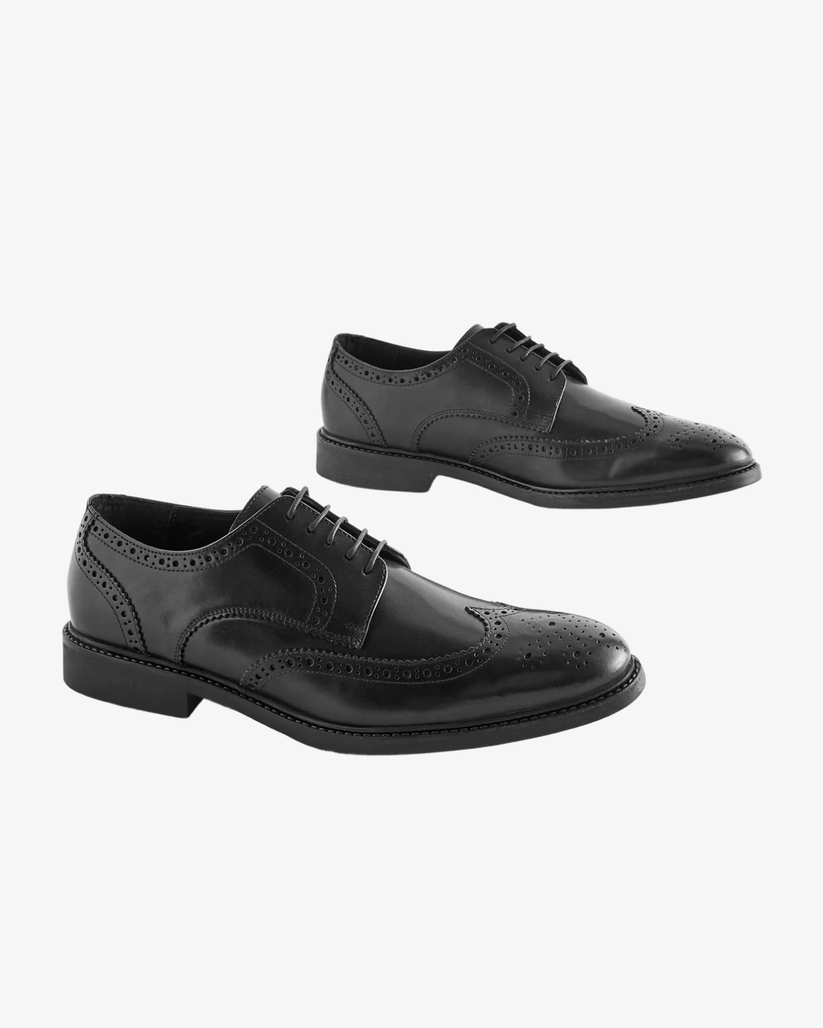Black Standard Fit Leather Derby Brogues