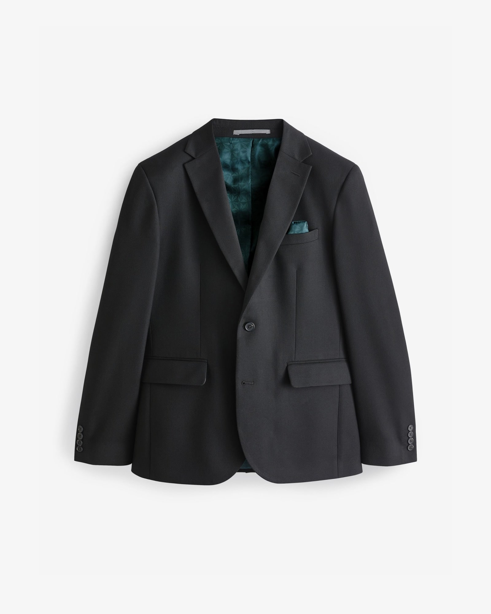 Black Slim Fit Textured Suit Jacket