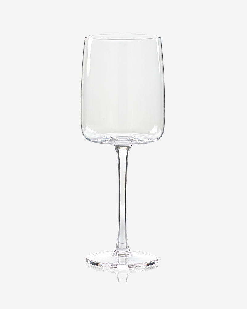 Clear Angular Set of 4 White Wine Glasses