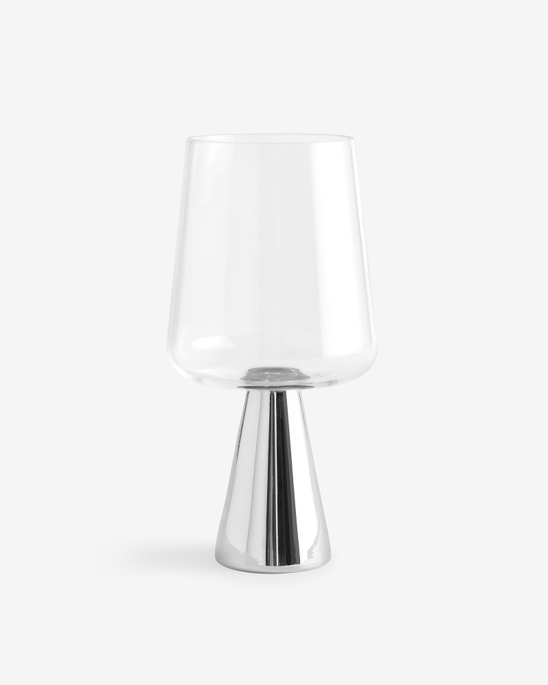 Set of 2 Silver Aubrie Wine Glasses