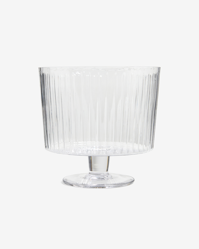 Clear Collins Glass Trifle Bowl