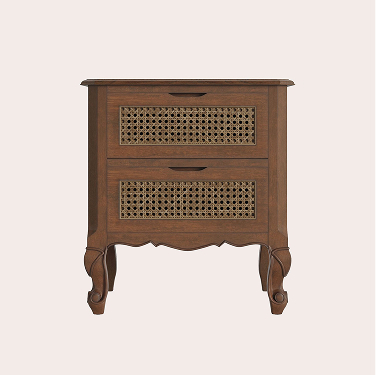 Walnut Montpellier 2 Drawer Bedside Chest