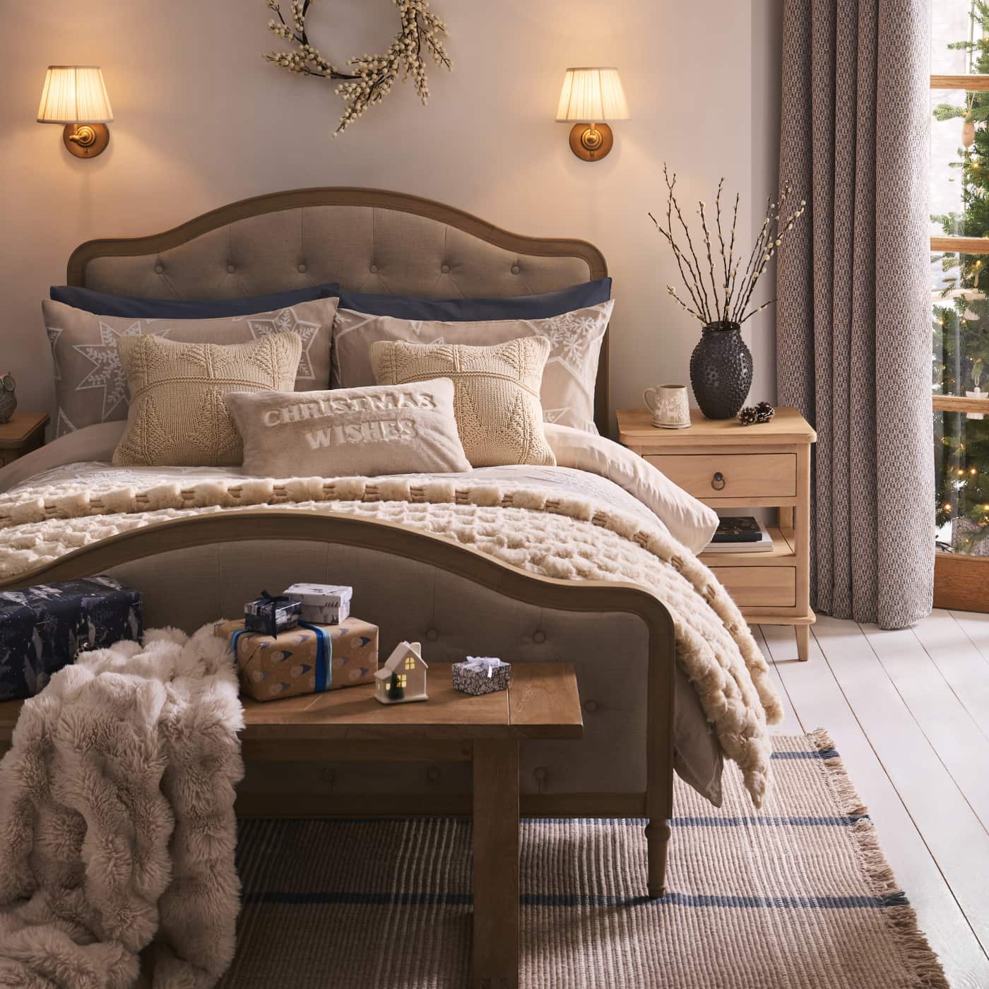 Christmas Snowflake Textured Duvet Cover and Pillowcase Set