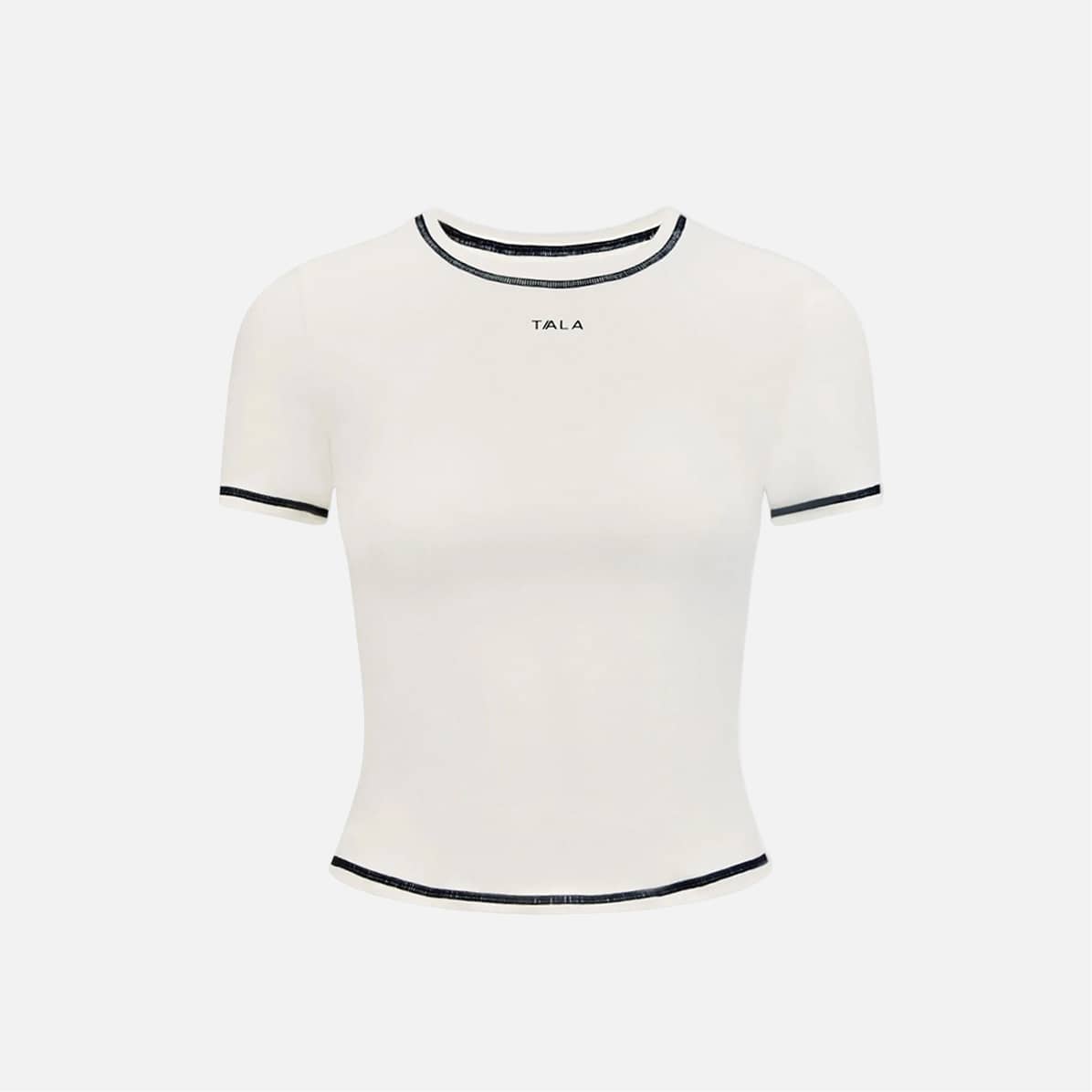 TALA White Ultralite Active Contrast Stitch T-Shirt
