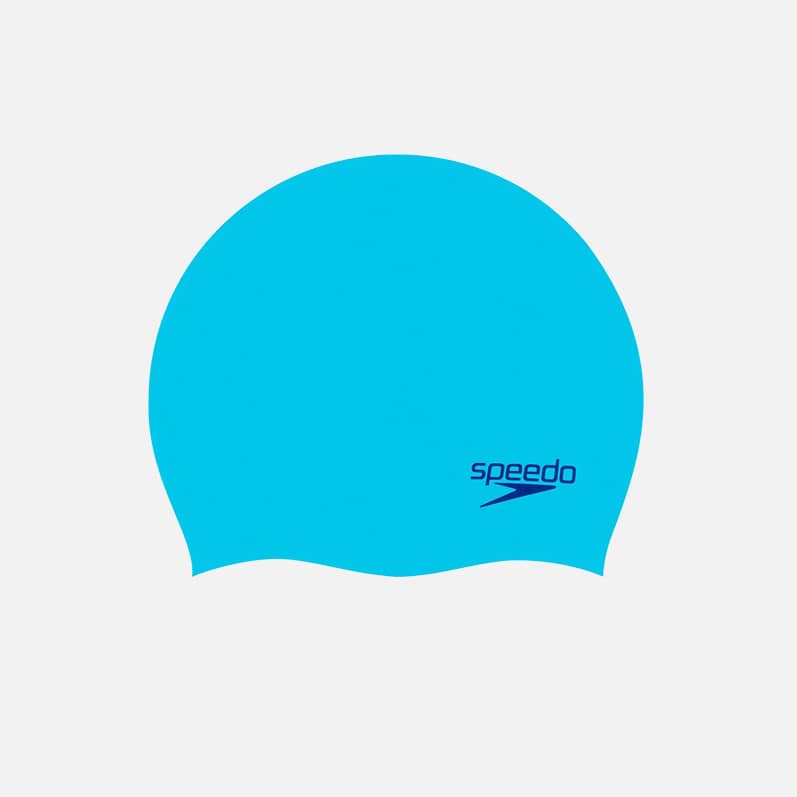 Speedo Blue Plain Moulded Silicone Swim Cap
