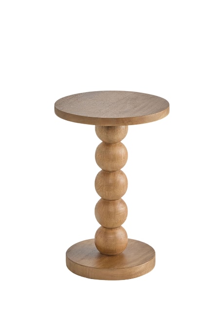 Light Natural Bobbin Solid Mango Wood Side Table