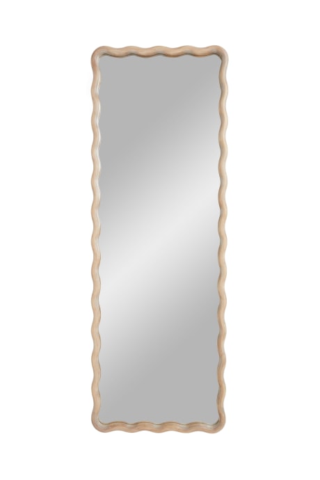 Natural Solid Wood Wavy Full Length Mirror
