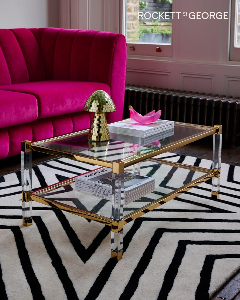 Rockett St George Gold and Glass Coffee Table