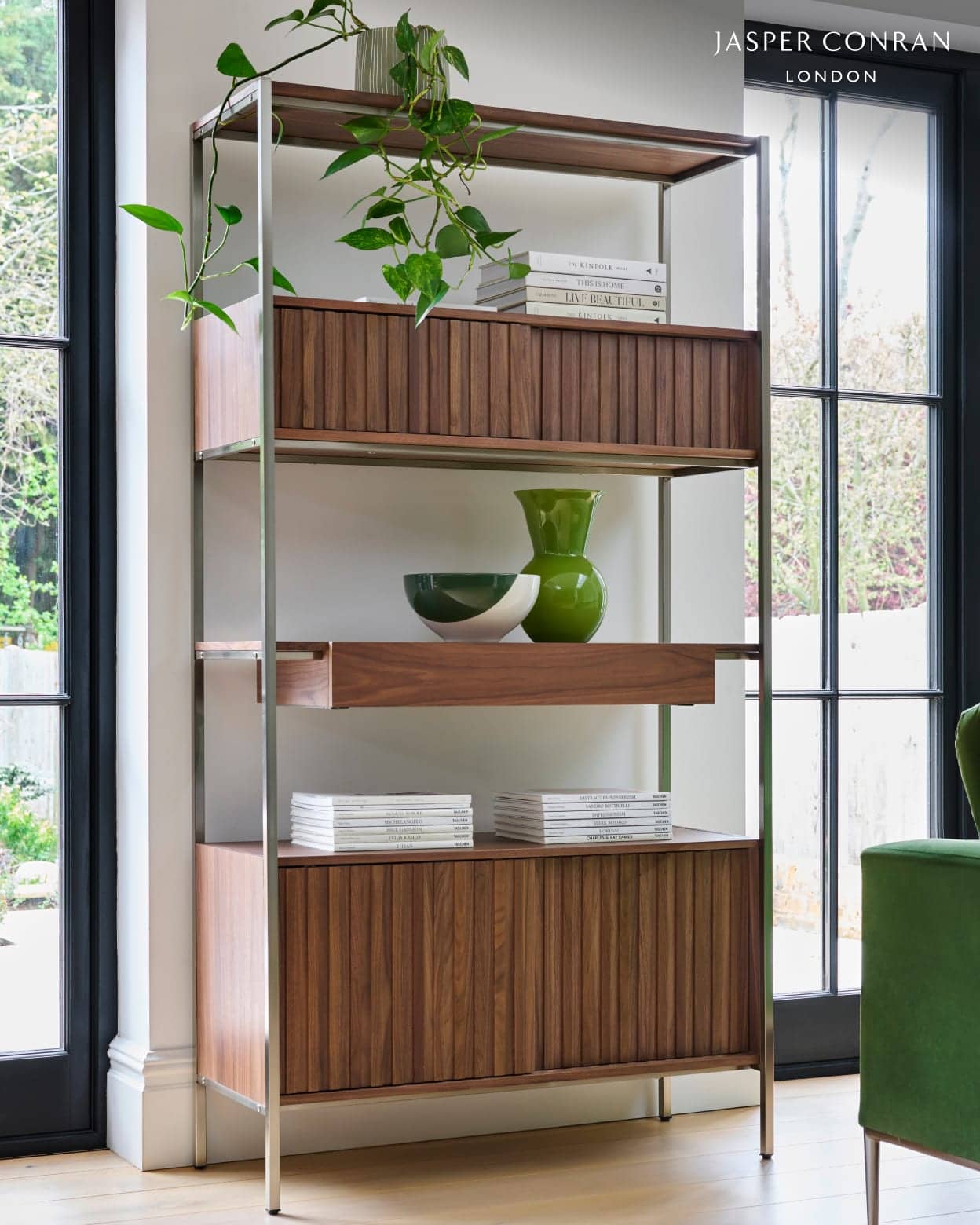 Jasper Conran London Highbury Walnut Shelving Unit
