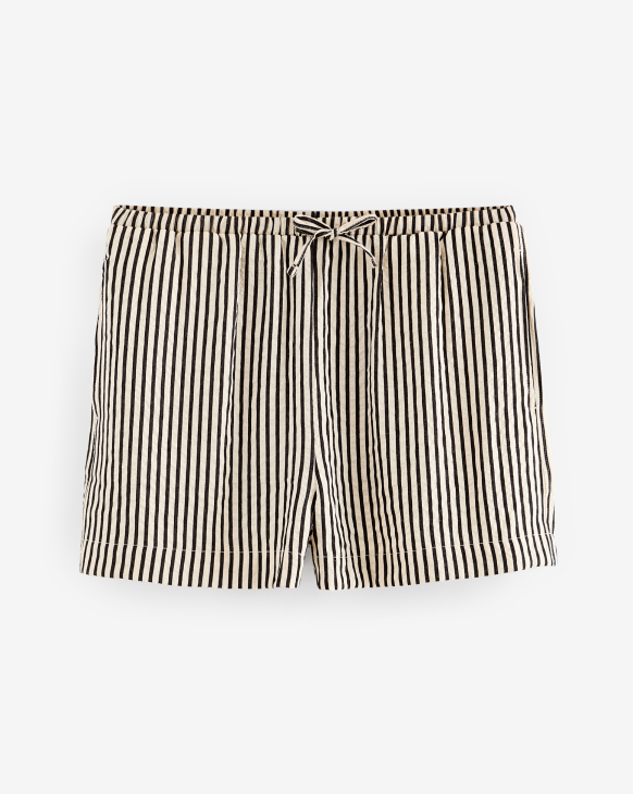 Boy Textured Stripe Tie Waist Shorts