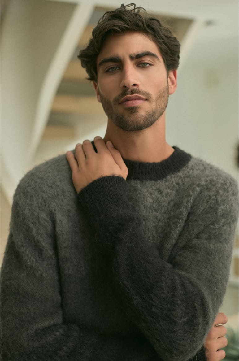 Regular Fit Ombré Knitted Crew Neck Jumper