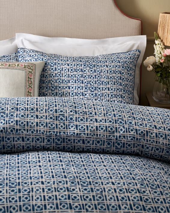 Nina Campbell Cotton Batik Duvet Cover and Pillowcase Set