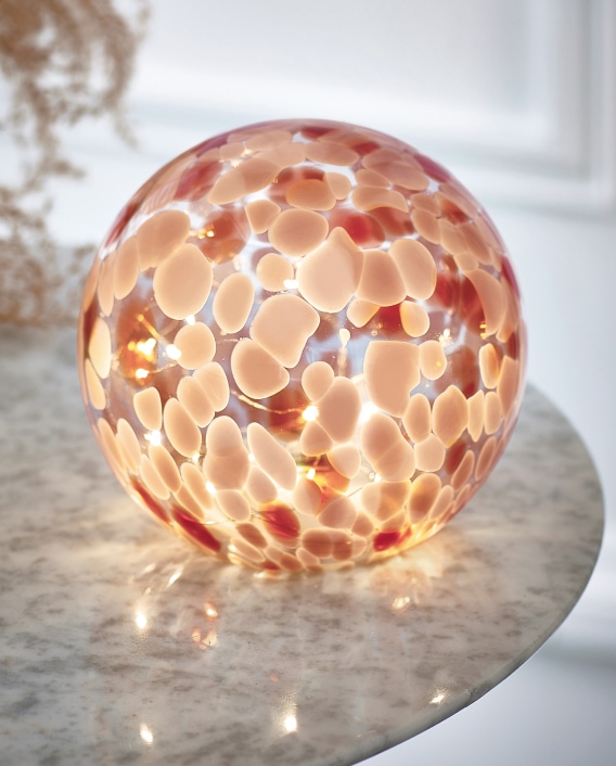 Pink Confetti Sphere Battery Operated Feature Light