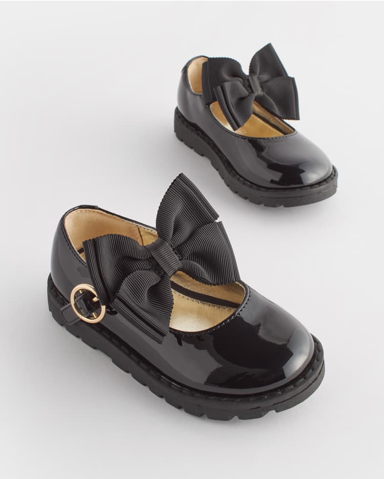 Chunky Bow Mary Jane School Shoes
