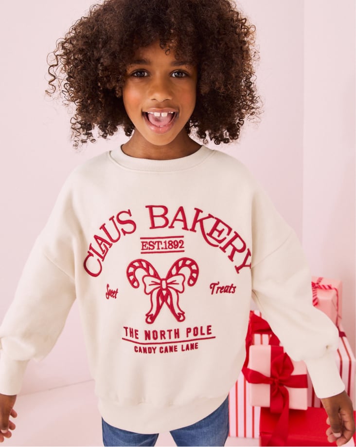 Ecru/ Red Christmas Sweatshirt