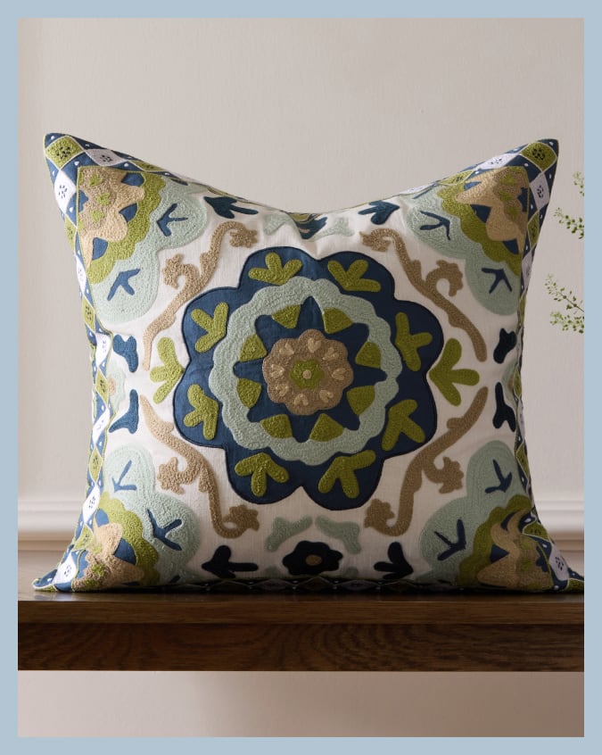 Nina Campbell Green Floral Cushion