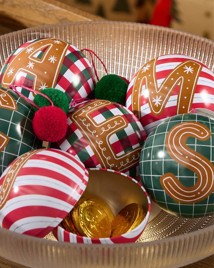 Christmas Monogram Bauble with Chocolate Coins