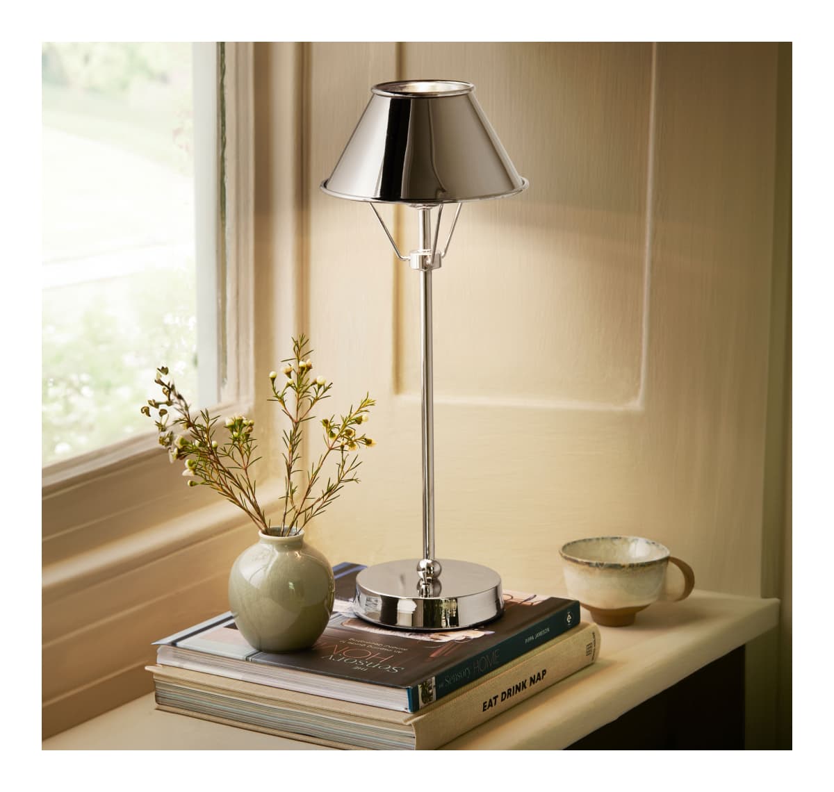 Chrome Hector Rechargeable Large Table Lamp