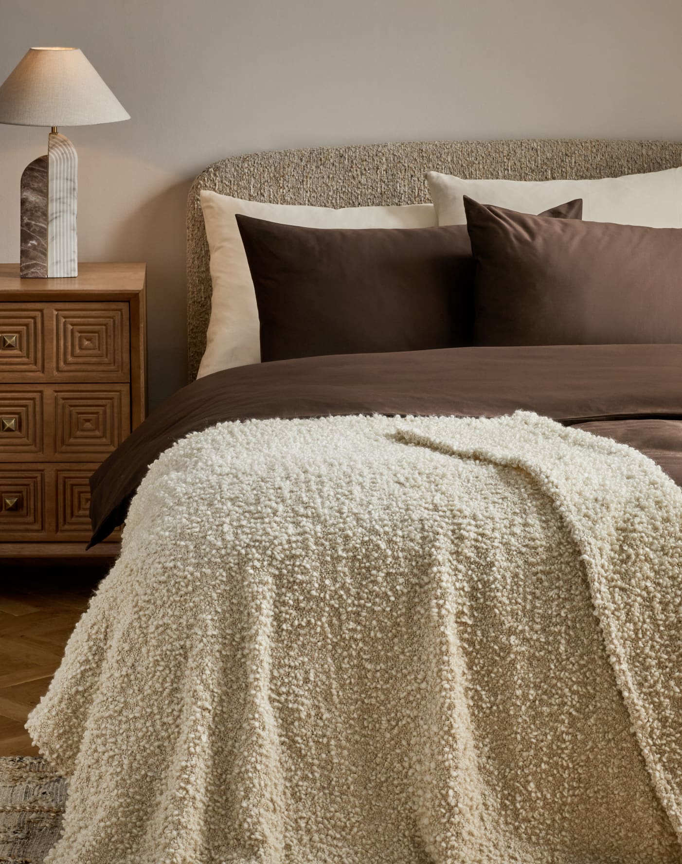 Ivory Cosy Texture Throw