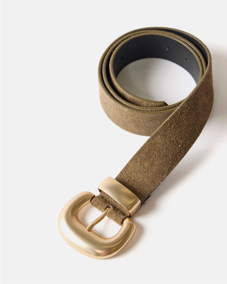 Mint Velvet Cream Suede Wide Belt
