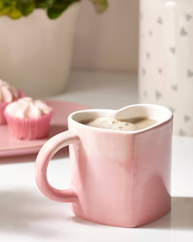 Pink Heart Shaped Mug