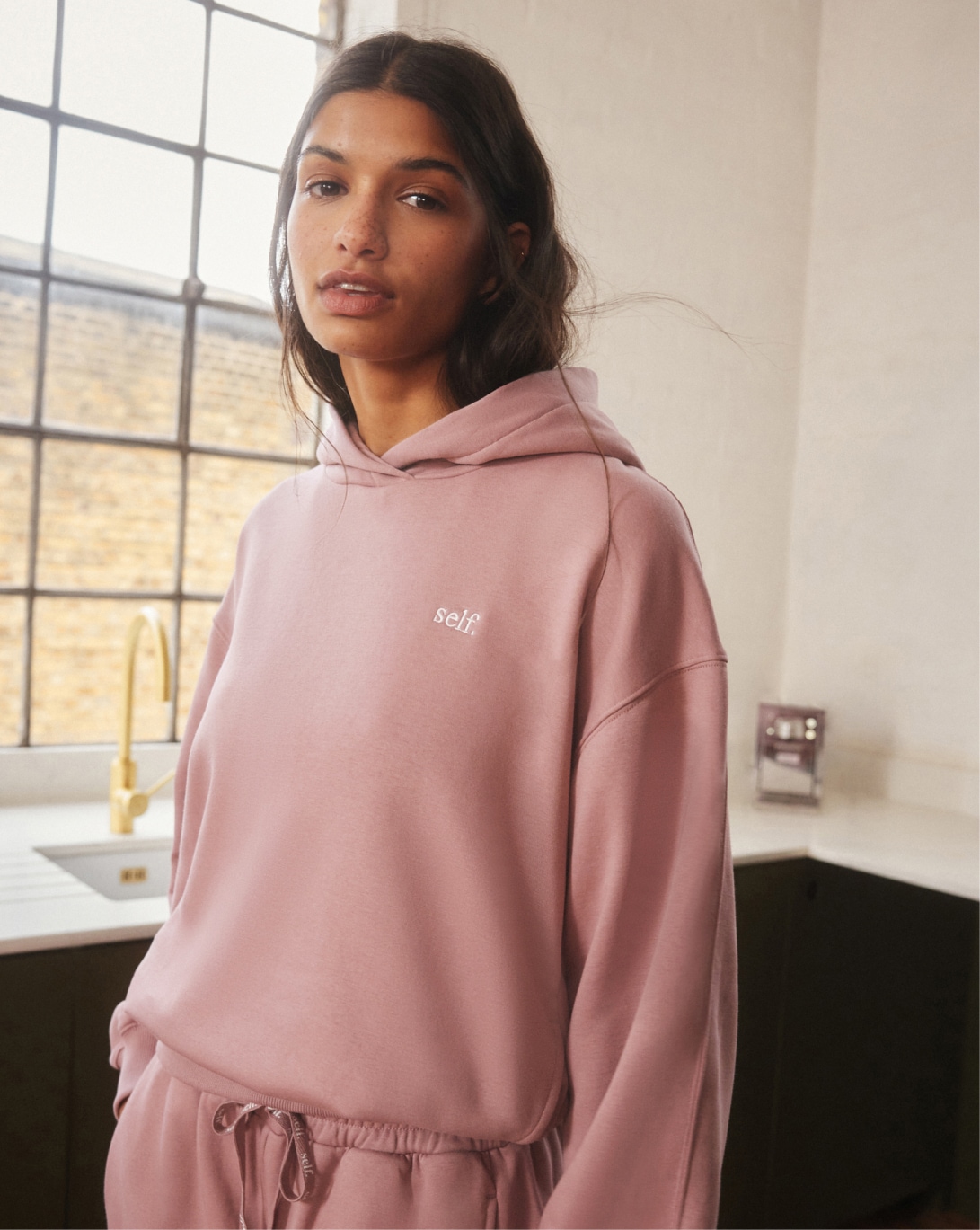 self. Pink Hoodie