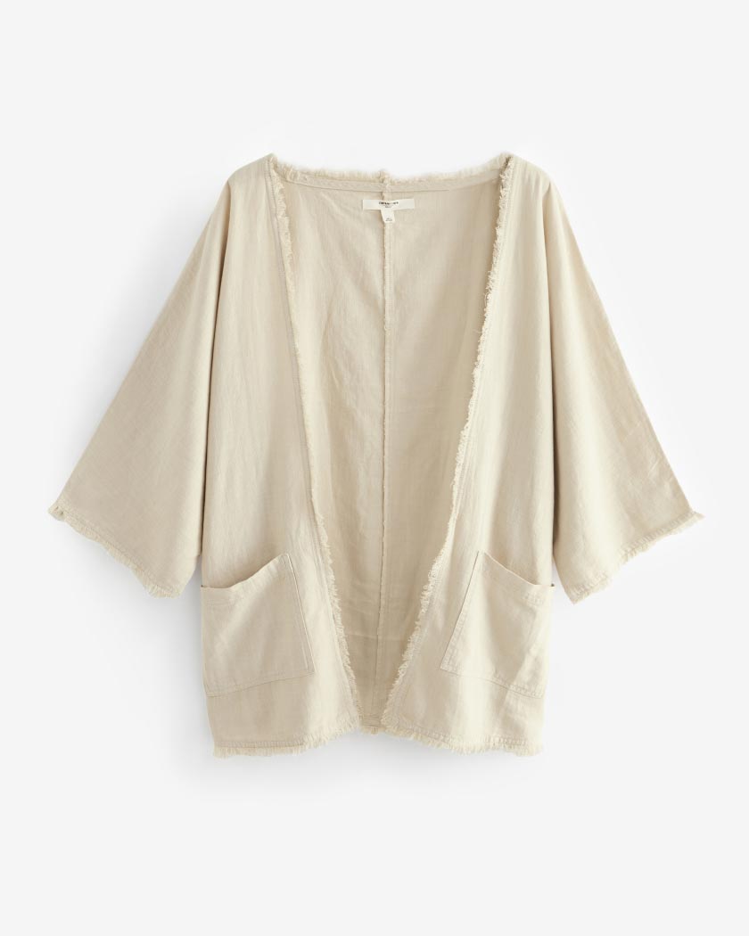 Women's Linen Blend Jacket Cover-Up