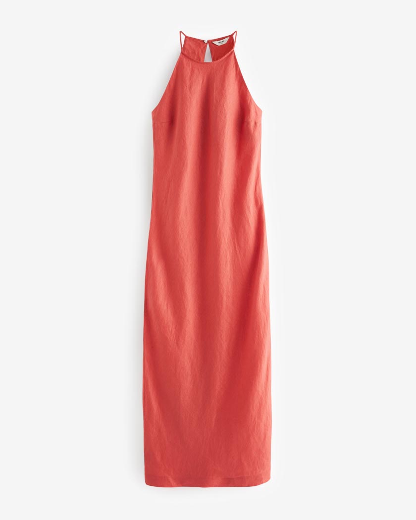 Women's Premium 100% Linen Midi Dress