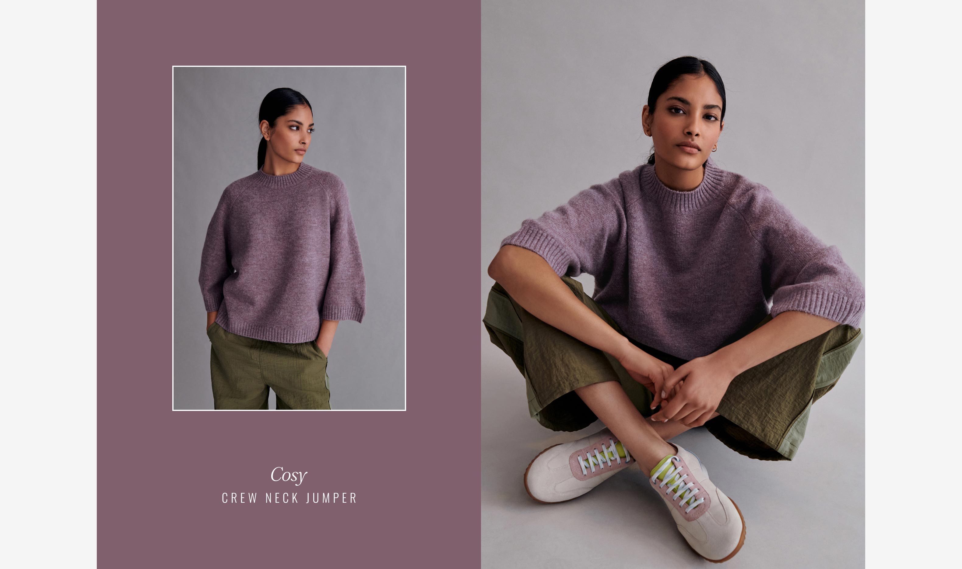 Cosy Lilac Purple Short Sleeve Crew Neck Jumper