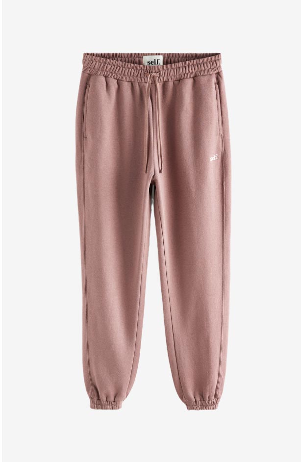 self. Mauve Purple Cotton Blend Cuffed Joggers