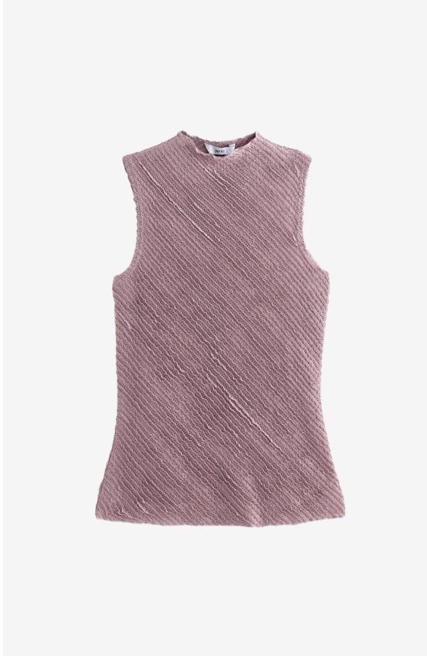 Lilac Purple Sleeveless Textured Tank Top