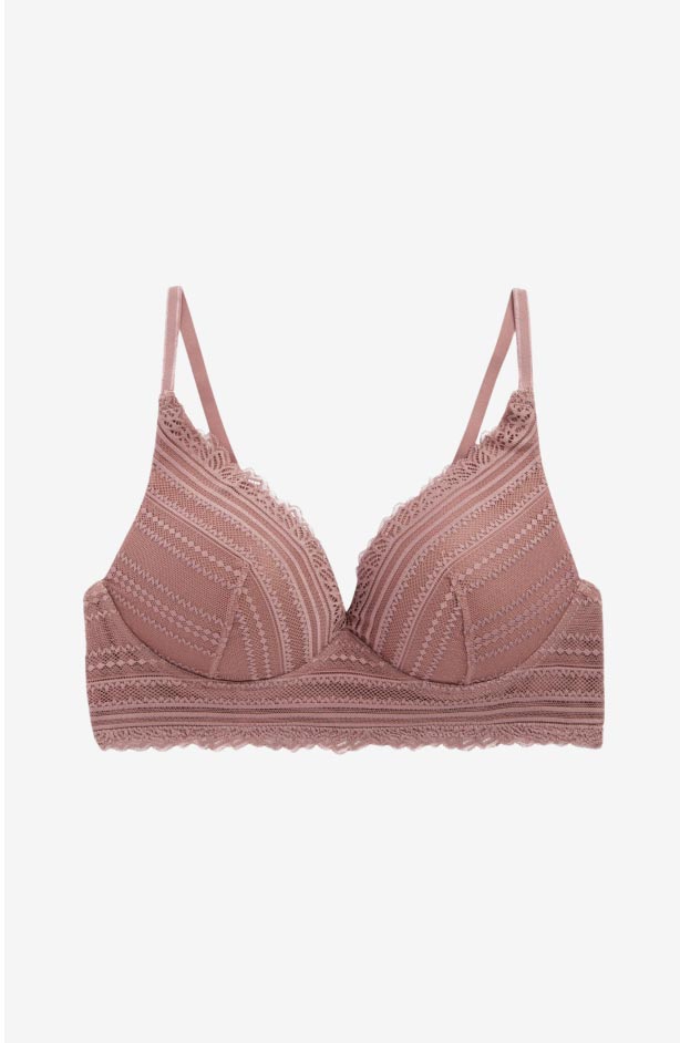 Lilac Purple Light Pad Non Wire Lounge Bra