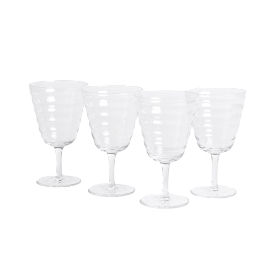 SET OF 4 CLEAR WINE GLASSES