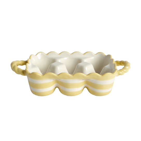 WHITE STRIPE EGG HOLDER
