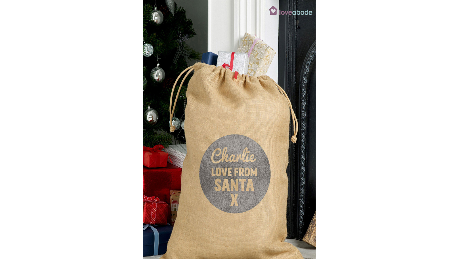 Personalised hessian Christmas sack