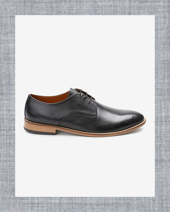 Contrast Sole Leather Derby Shoes