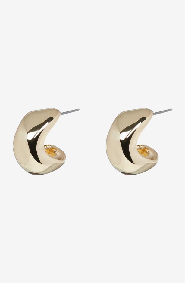 Oliver Bonas Gold Tone Orlaith Smooth Mini Hoops Earrings