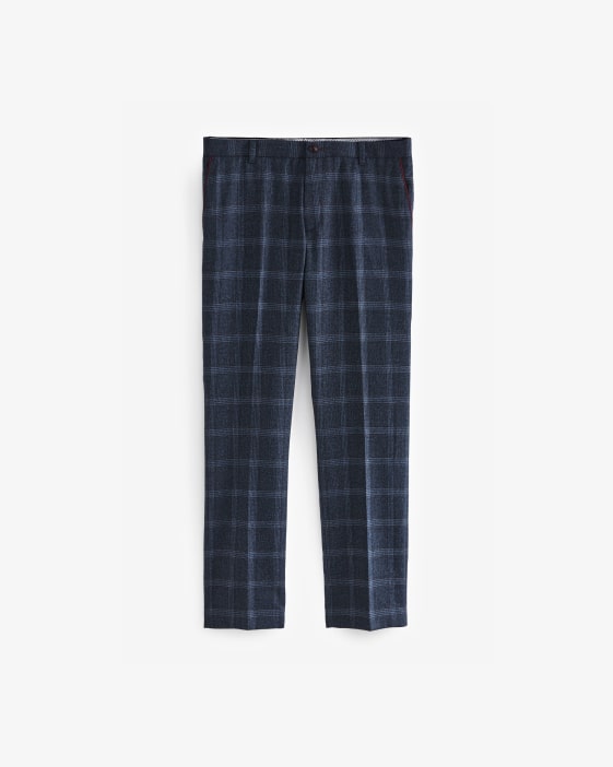 Navy Slim Trimmed Check trousers 